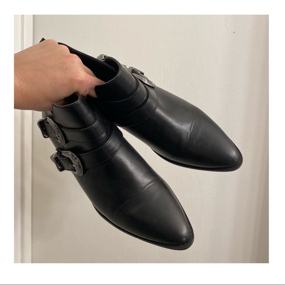 !! SOLD !! Forever 21 Buckle Biker Ankle Booties - Picture 4 of 5